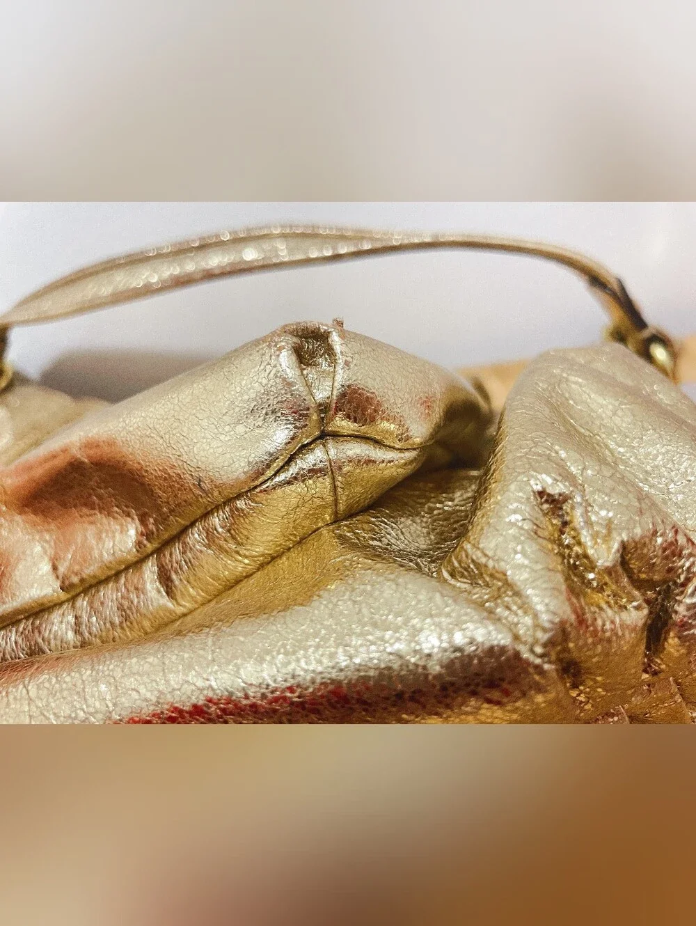 Rare Vintage Coach Y2K Poppy Metallic Gold Shoulder Bag 13850